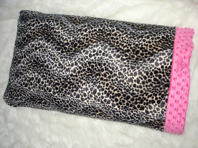 Leopard Faux Fur & Minky Dot Chenille Pillow Case - Sku 525