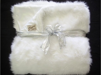 White Shag Faux Fur Bedspread - Sku 540