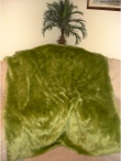 Vintage Green Shag Faux Fur Throw Blanket - Sku XXXX
