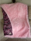 Pink Shag Faux Fur Throw Blanket - Sku XXXX