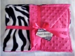Zebra Hot Pink Minky Dot Throw Blanket - Sku XXXX