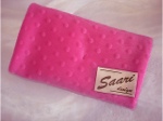 Hot Pink Minky Dot Chenille Burp Cloth - Sku 493