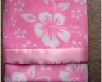 Pink Hawaiian Fleece & Satin Baby Blanket - Sku 284