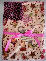 Tattoo Punk with Pink Leopard Baby Blanket - Sku 232