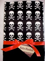 Skulls Flannel Baby Blanket - Sku 358