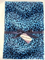 Leopard Blue Faux Fur Baby Blanket - Sku 234