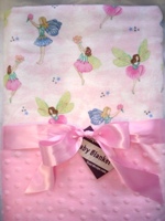 Fairies Pink Minky Dot Baby Blanket - Sku 3248