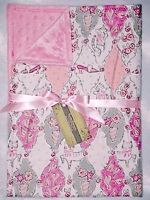 French Argyle Pink Minky Dot Baby Blanket - Sku 2852