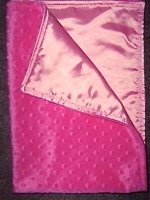 Hot Pink Minky Dot Baby Blanket - Sku 2670