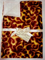 Red and Gold Flames Boutique Baby Blanket - Sku 3783