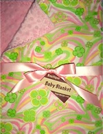 Lime Flowers Boutique Baby Blanket - Sku 2482