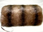 Brown Mink Hand Muff with Black Accent - Sku 251