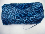Blue Leopard Velboa Flat Faux Fur Hand Muff - Sku 591
