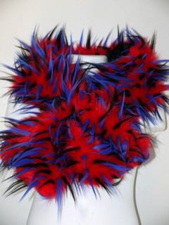 Red-Navy-Shag-Faux-Fur-Stole