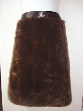 Brown Mink Faux Fur Hostess Apron - Sku 3801