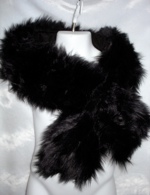 Black Shag Faux Fur Pull-Through Scarf Neck Wrap - Sku 509