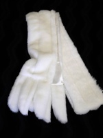 White Faux Mink Stole with Tails - Sku 580