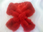 Red Pull-Through Faux Mink Scarf - Sku 531