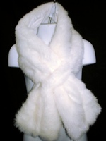 White Mink Faux Fur Pull-Through Neck Wrap - Sku 510