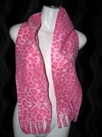 Pink Leopard Fleece Scarf - Sku 603